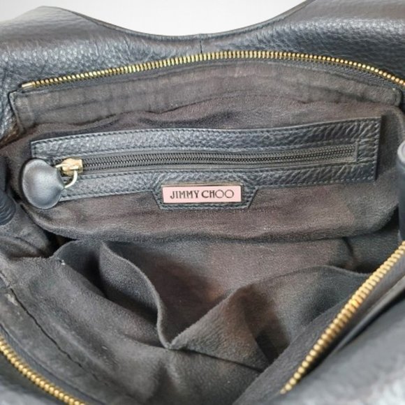 Jimmy Choo Tote Bag in Black Calfskin Lather with Gold Accessories - Picture 13 of 16